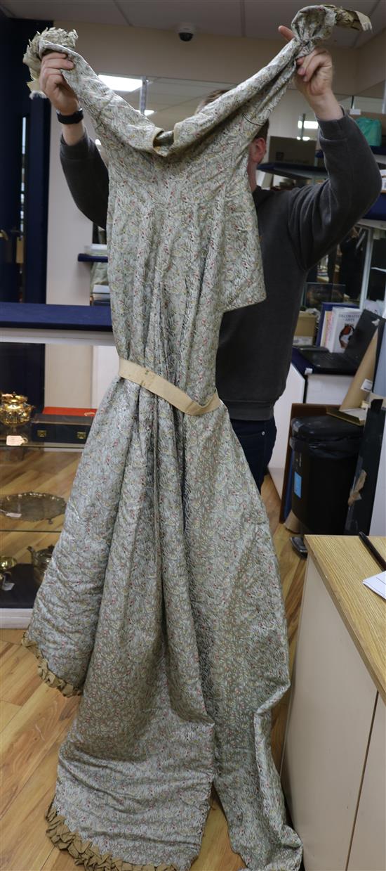 A 19th century silk brocade ladies day dress